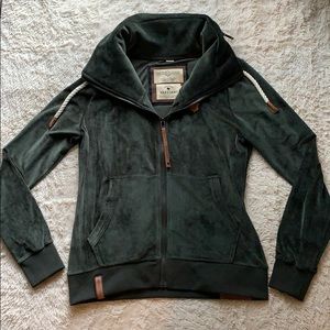 Naketano Hunter Green Velour Brazil Mack IV Zip Up